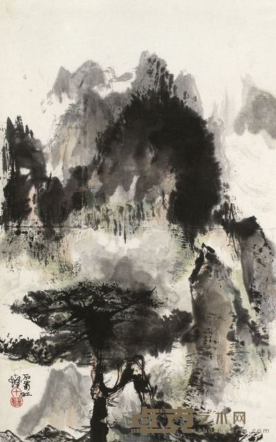 程十发 石笋 镜框 48.5×30.5cm