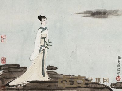 傅抱石 1962年作 湘君 镜片 33×45.5cm