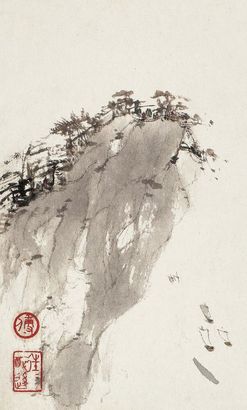 傅抱石 南京燕子矶 镜片