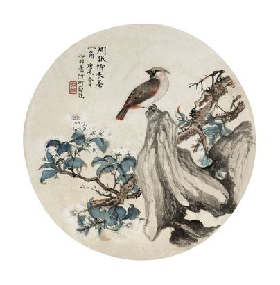 陆抑非 1940年作 独占春色图 镜框