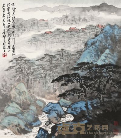 应野平 1975年作 汕头胜景 镜片 41.5×36.5cm
