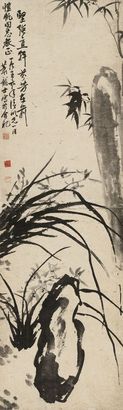 萧龙士 1956年作 坚强直干 立轴