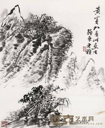 赖少其 渔舟逐水 镜片 41×34.5cm