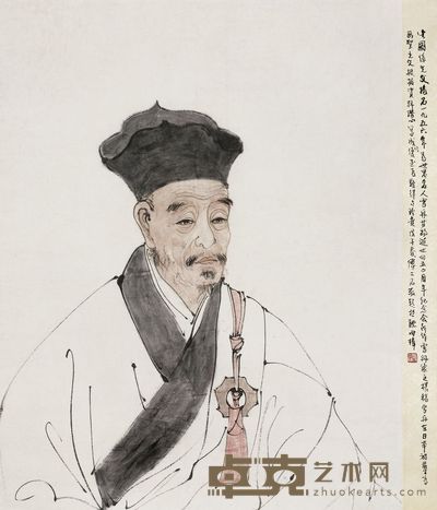 傅抱石 1956年作 雪舟像 镜片 65×51cm