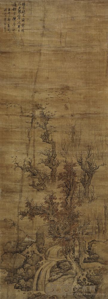 蓝瑛 1642年作 苍山寒林 立轴 142×51.5cm