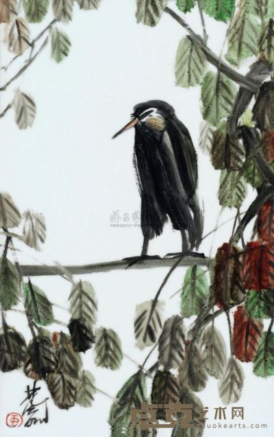 林风眠 1956年作 栖鸟 41×26cm