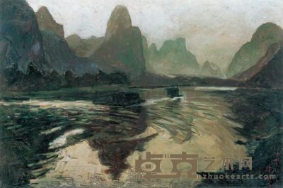 沙耆 1984年作 桂林湖景 115×76cm