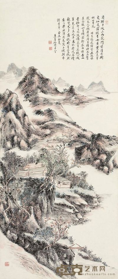 黄宾虹 1943年作 春山幽居 立轴 108×45.5cm