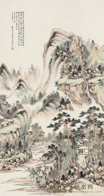 吴琴木 1941年作 烟峦浮翠 立轴 152×80cm