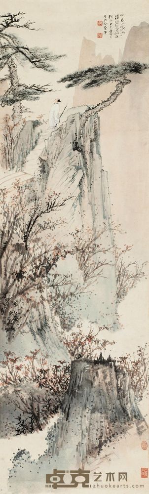 张大千 黄岳观云图 立轴 116×34cm