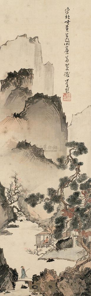 溥儒 春谷幽意 立轴 63×19.5cm