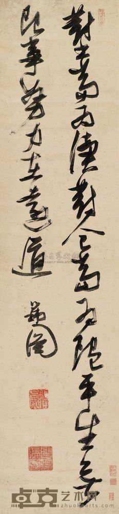 张瑞图 草书 立轴 143.5×32.5cm