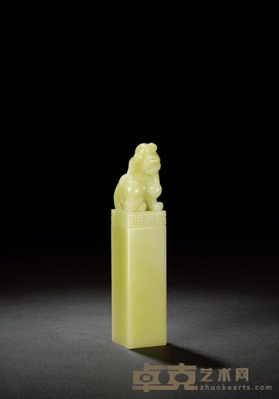 青田封门青石狮钮方章 2.5×2.5×11.8cm