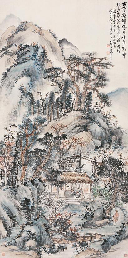 赵云壑 1940年作 深山访客 立轴