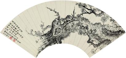 丁辅之 辛未（1931年）作 墨梅 扇面
