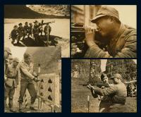 P 抗战期间国民党驻扎广西士兵新兵训练照片一组四张