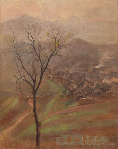 秦宣夫 1944年作 磁器口 79×63cm