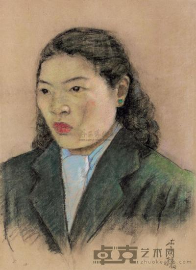 李超士 1948年作 妇女肖像 55.5×40.5cm
