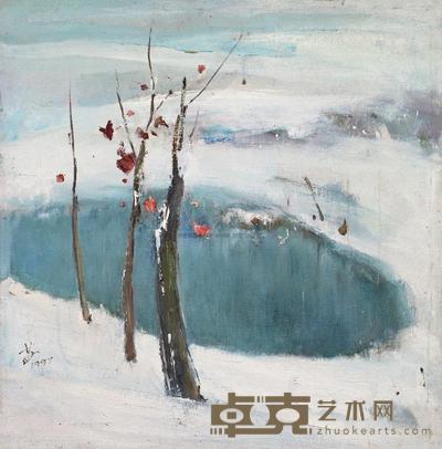 苏天赐 1997年作 白雪寒泉 58×57cm