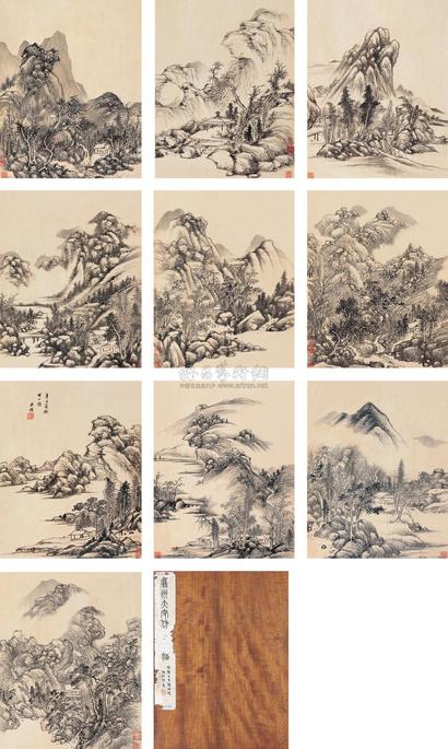 王鉴 1661年作 江南山水图 册页 （十开）