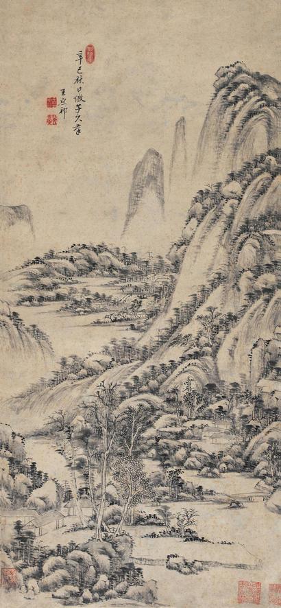 王原祁 辛巳（1701年）作  仿子久山水  立轴
