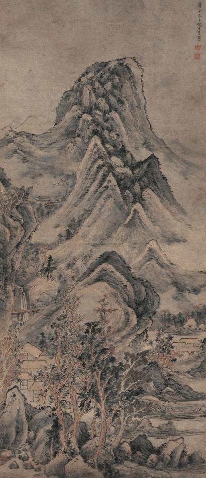 沈士充 庚午（1630年）作  山居图  立轴