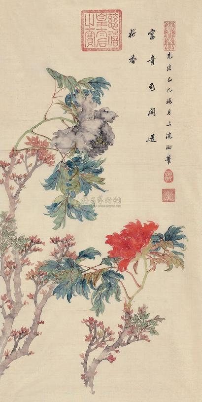 慈禧太后 乙巳（1905年）作  牡丹  镜心