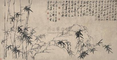 郑燮 乾隆戊寅（1758年）作  竹石图  横幅