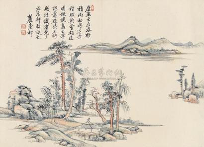 王原祁 康熙壬辰（1712年）作  仿倪高士山水  册片