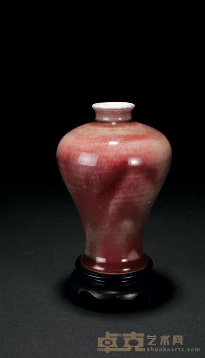 清中期 郎红釉梅瓶 高12cm