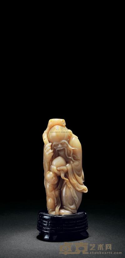 民国 寿山石雕寿星 高7.5cm