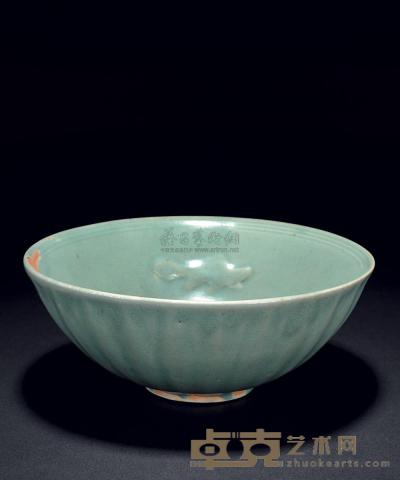 元 龙泉窑粉青釉双鱼碗 直径20cm