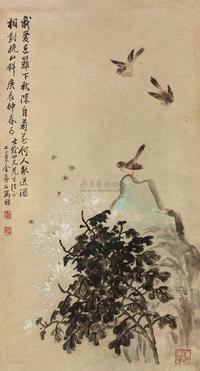 金梦石 花鸟 镜框