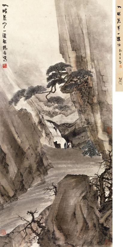 傅抱石 入眼荒寒一洒然 立轴