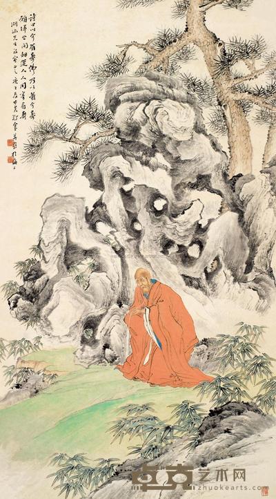 沈景干 1930年作 以介眉寿 立轴 147×81cm