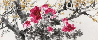 王子武 花卉 镜心