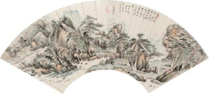 王原祁 浮岚远翠 扇面