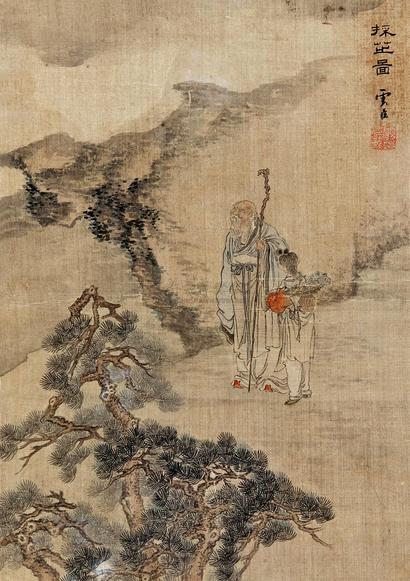 顾见龙 采芷图 镜心
