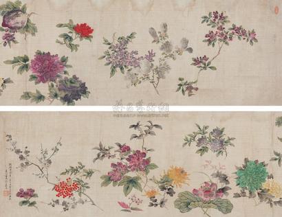 缪嘉惠 仿恽南田花卉 手卷