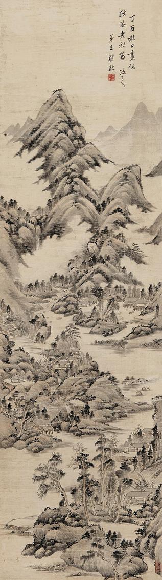 王时敏 1657年作 溪山幽壑图 立轴