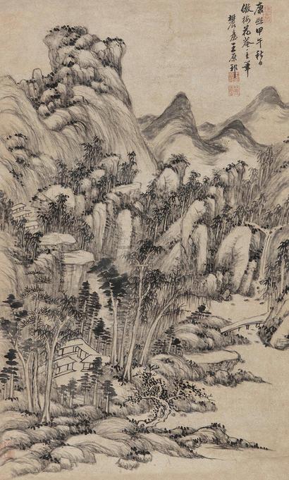 王原祁 1714年作 层峦幽居 立轴