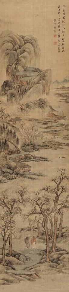 汪梅鼎 山溪秋暮 立轴