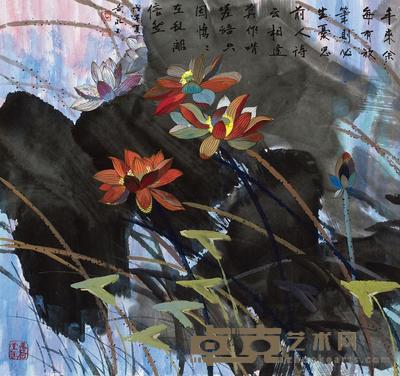 黄永玉 2008年作 彩荷图 镜心 85×102cm