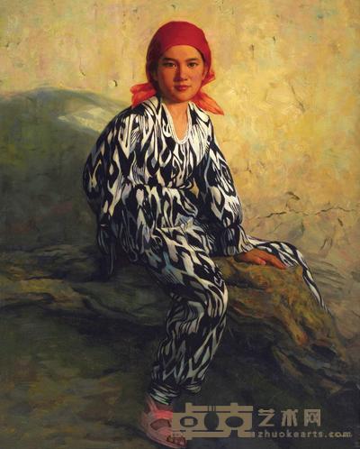 徐天离 2005年作 少女像 100×80cm