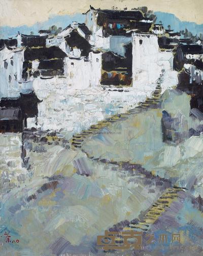 吴冠中 1980年作 山村小景 33×26cm