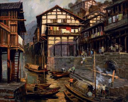 张树德 2002年作 川江古镇