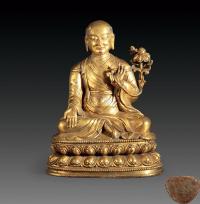 清中期 铜鎏金喇嘛造像