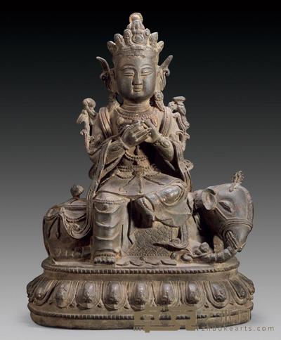 清 普贤菩萨铜佛 高31cm