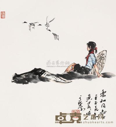 黄胄 1972年作 牧牛图 镜心 50×44.5cm