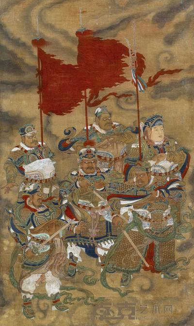 佚名 天王像 立轴 137×82cm